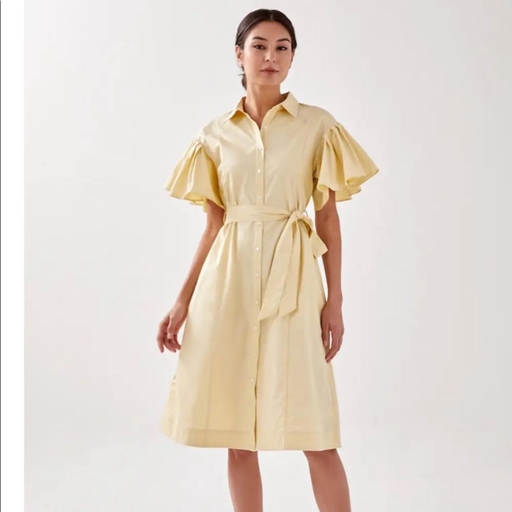Weston Frill Midi Dress Love Bonito (Yellow)